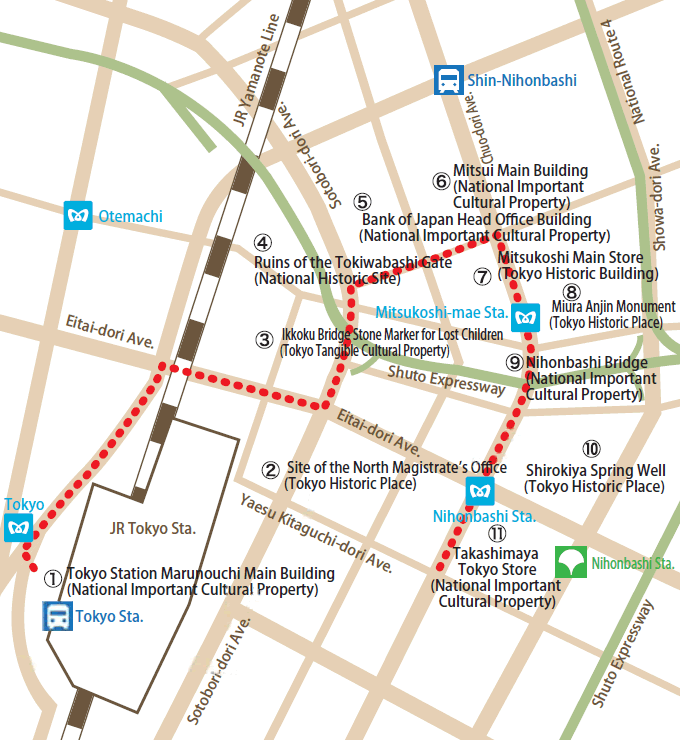 Route Map of Chuo city Course