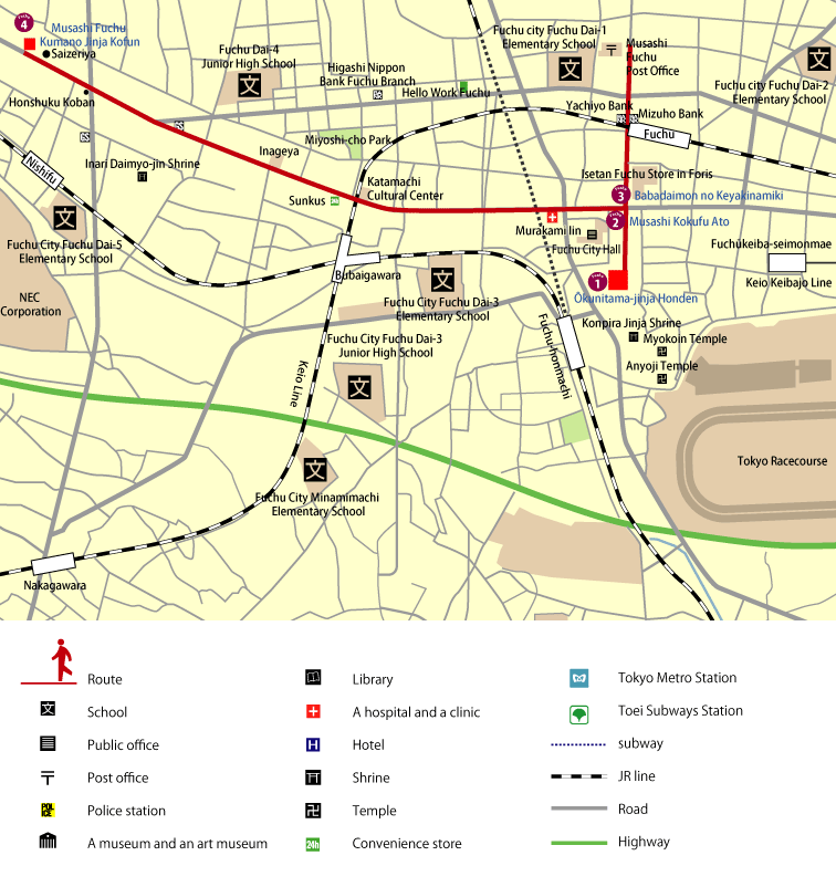 Route Map of Fuchu city Course