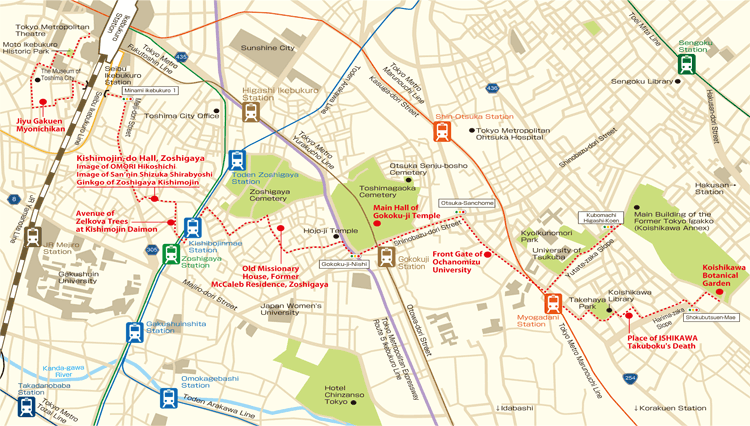 Route Map of The places associated with Let's take a stroll around Medieval Tama region Course