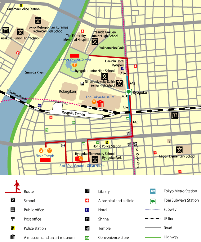 Route Map of Sumida city Course