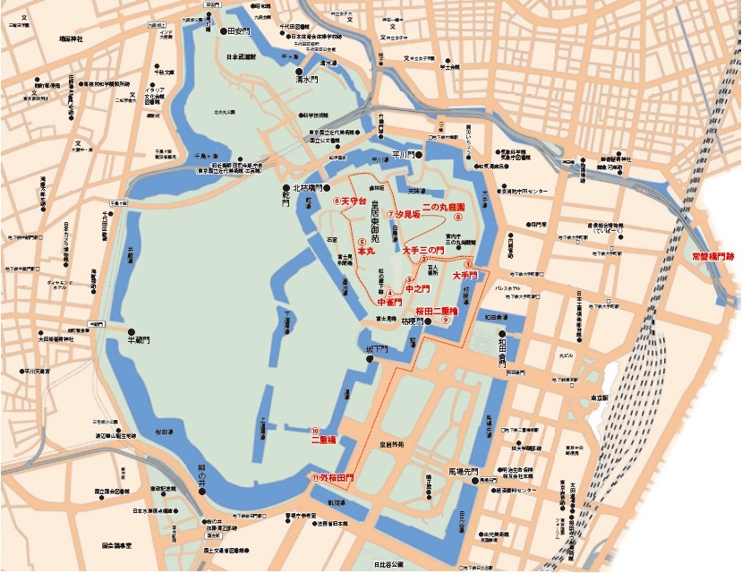 皇居散策コース地図